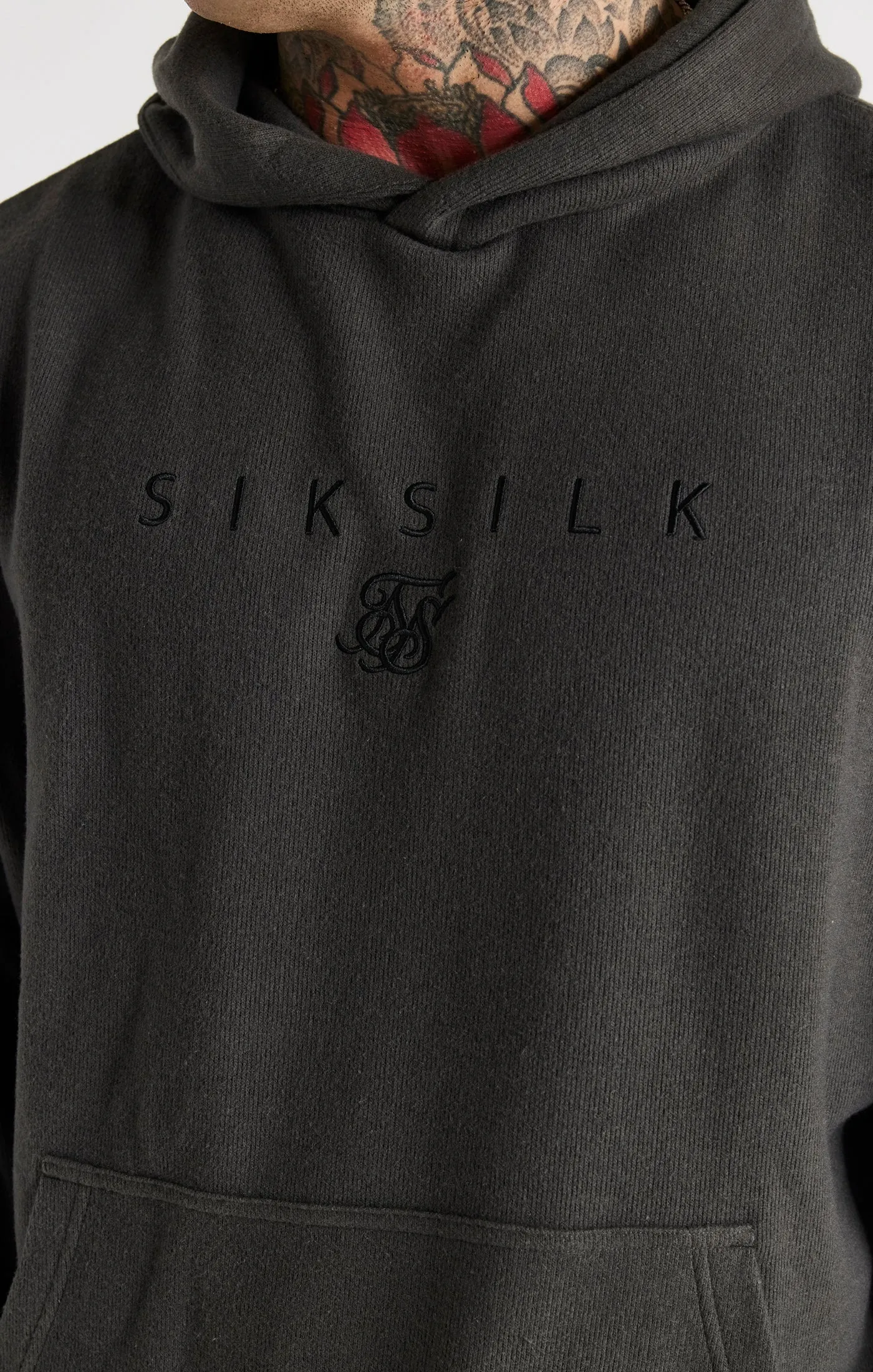 Grey Overhead Rib Hoodie sold by Siksilk product image thumbnail 2