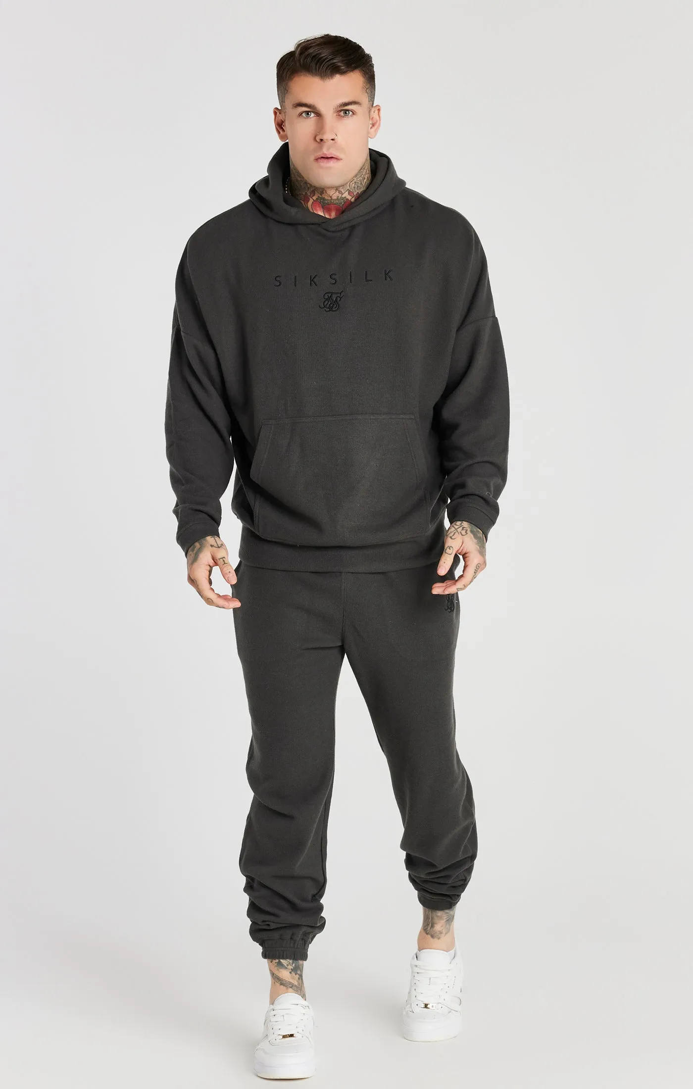 Grey Overhead Rib Hoodie sold by Siksilk product image thumbnail 3