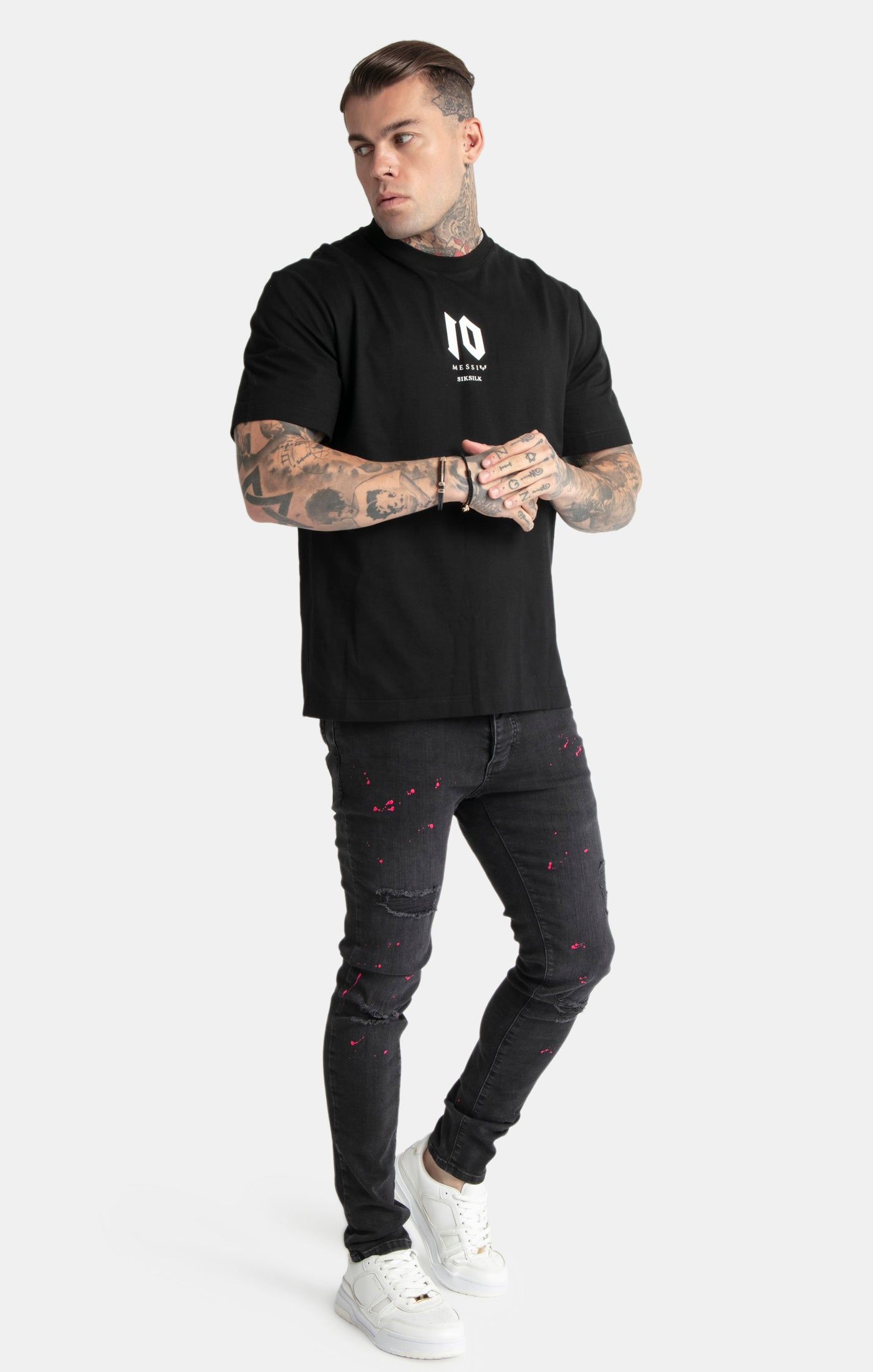 Messi x SikSilk Black Oversized T-Shirt sold by Siksilk product image thumbnail 2