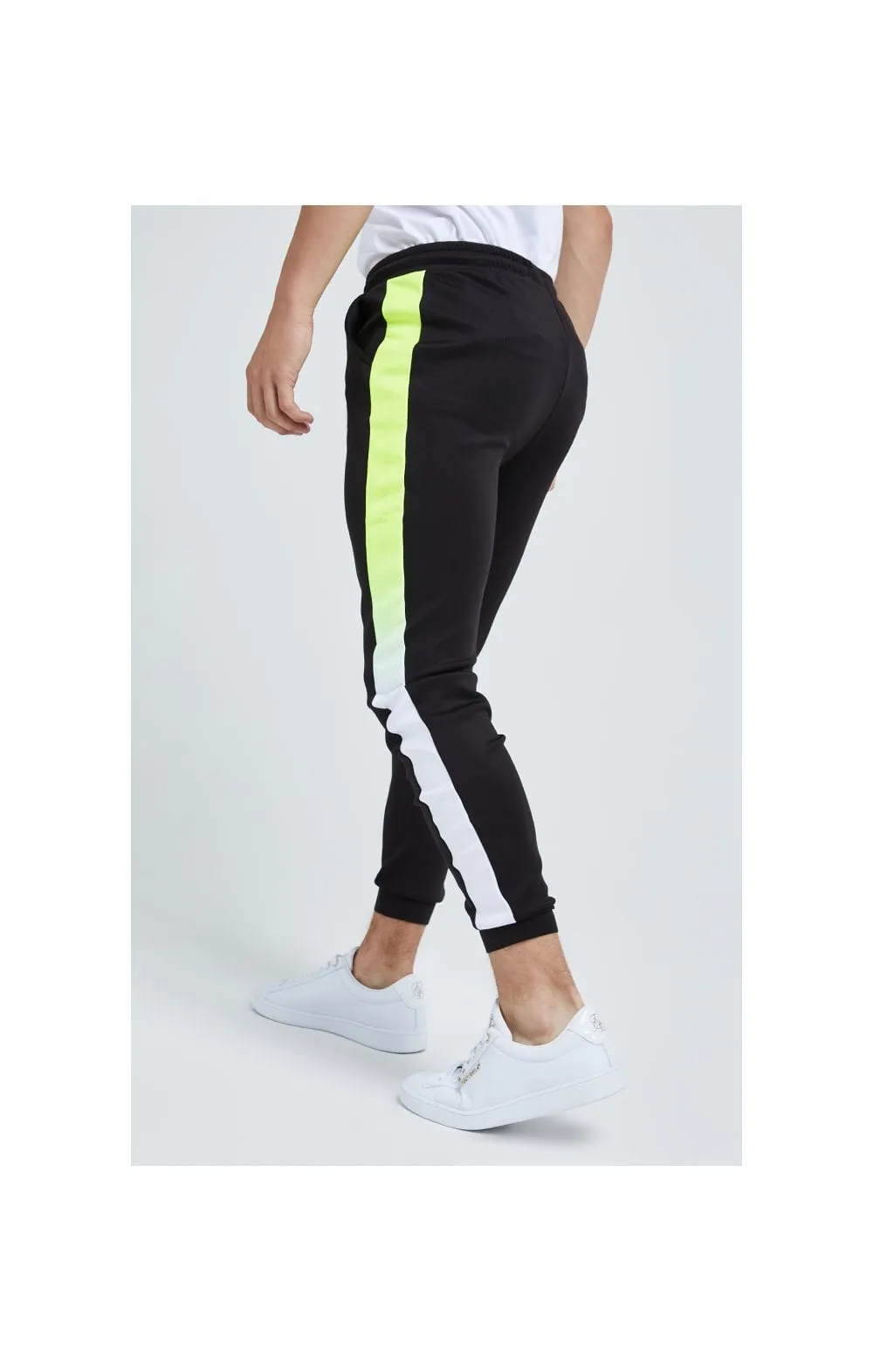 Illusive London Fade Panel Jogger - Black,White & Neon Yellow sold by Siksilk product image thumbnail 3