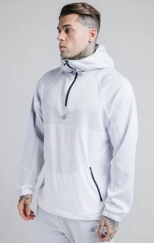 SikSilk Tranquil Quarter Zip Vent Hoodie - Light Blue & White sold by Siksilk