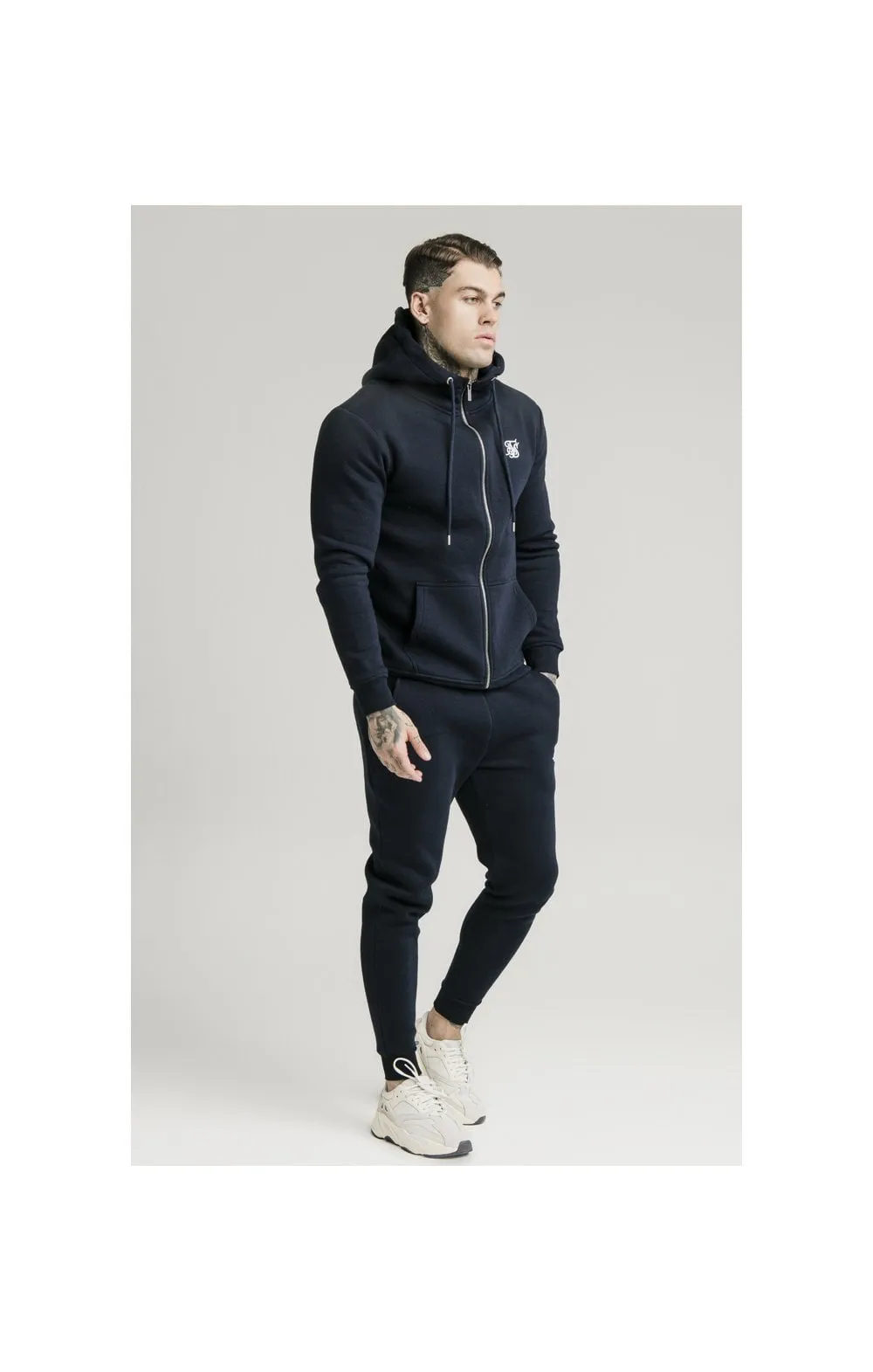 SikSilk Zip Through Funnel Neck Hoodie - Navy sold by Siksilk product image thumbnail 5