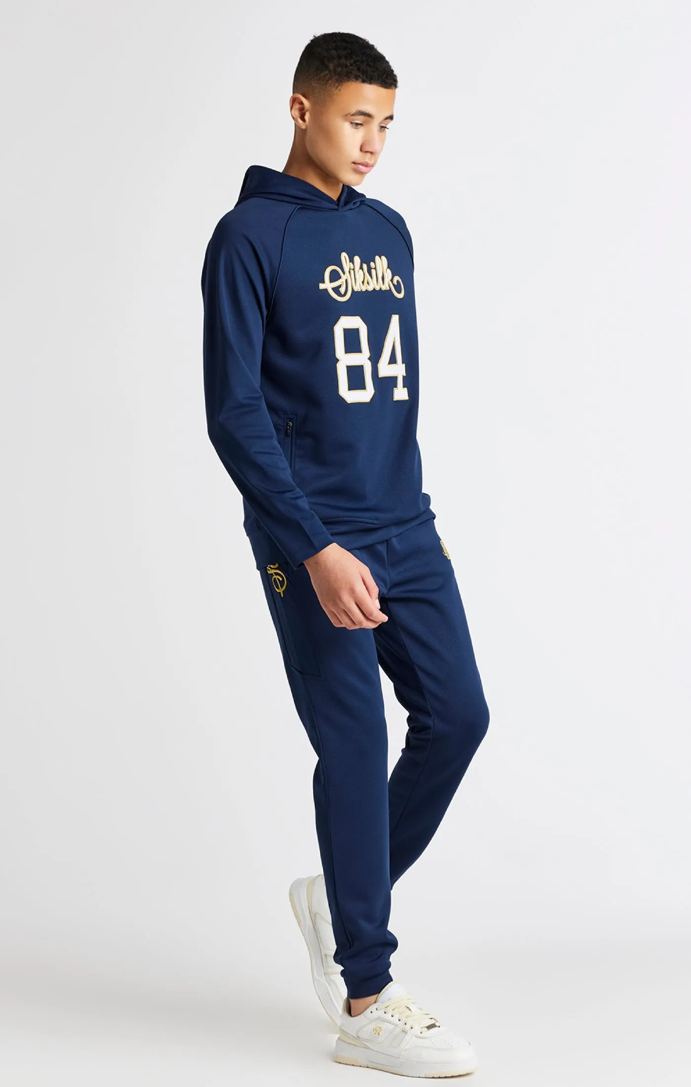 Boys Navy Retro Hoodie sold by Siksilk product image thumbnail 3