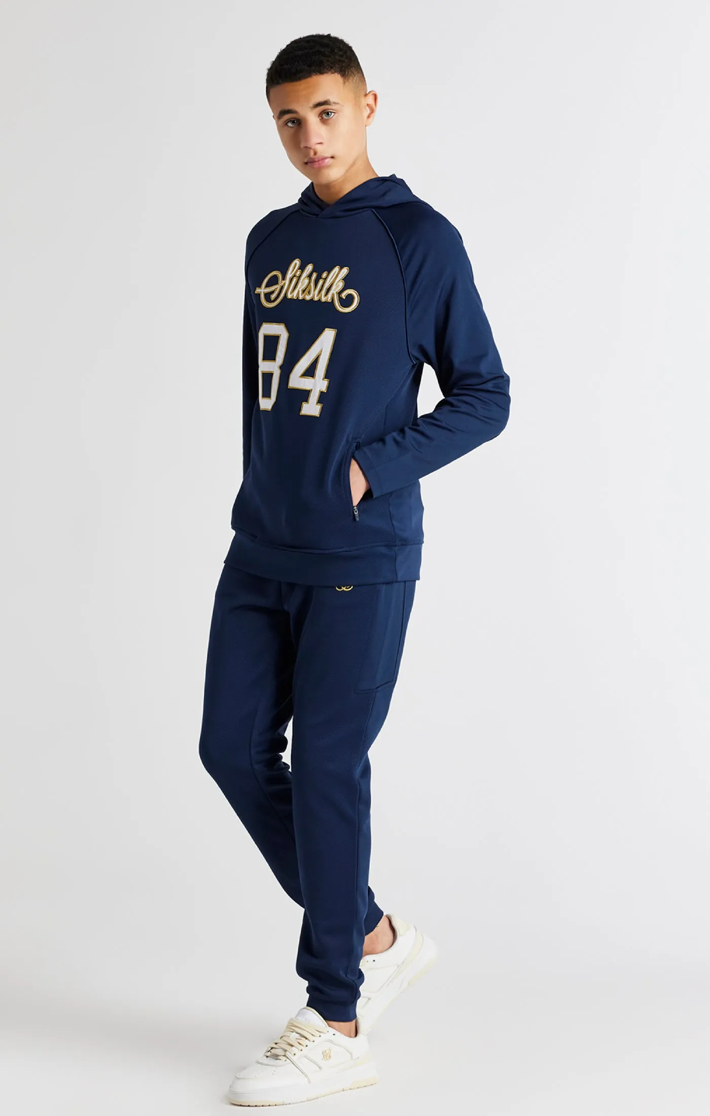 Boys Navy Retro Hoodie sold by Siksilk product image thumbnail 4