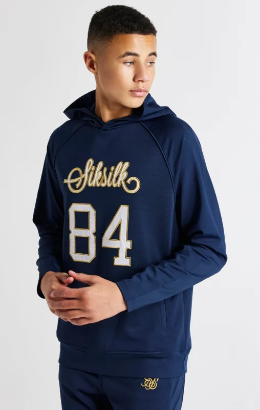 Boys Navy Retro Hoodie made by Siksilk