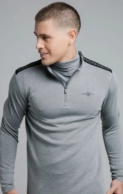 Grey Marl Quarter Zip Sport Top sold by Siksilk