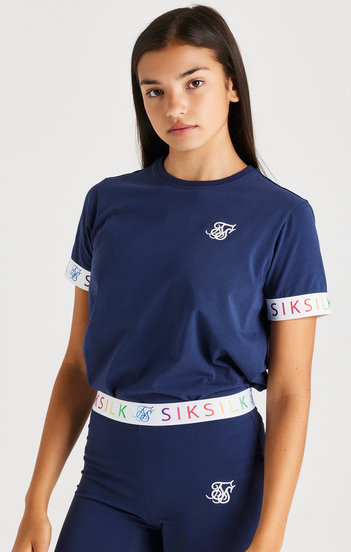SikSilk Rainbow Boyfriend Tee - Navy sold by Siksilk