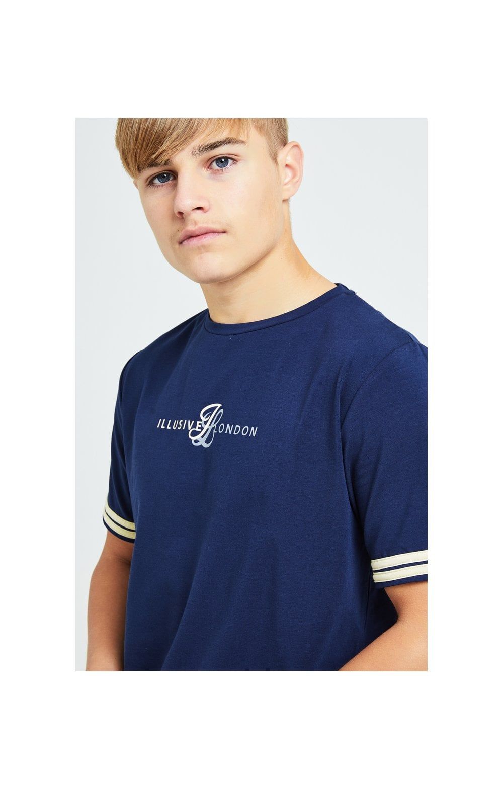 Illusive London Legacy Tee - Navy & Cream sold by Siksilk product image thumbnail 3