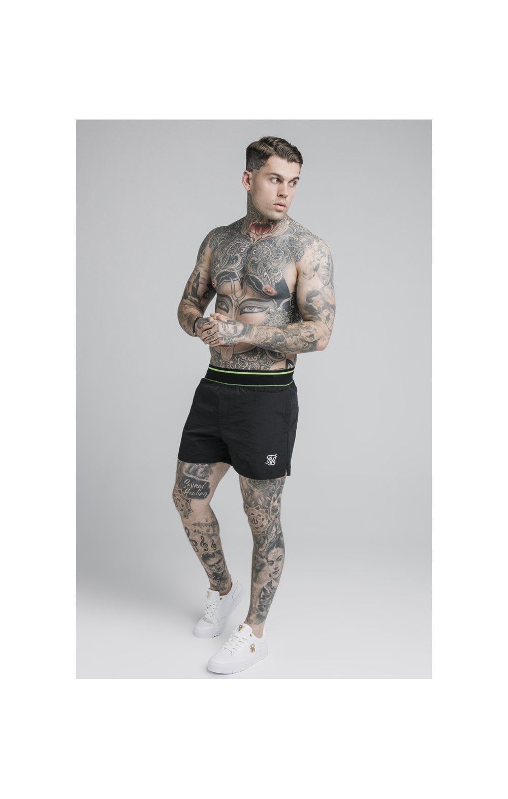 SikSilk Adapt Crushed Nylon Swim Shorts - Black sold by Siksilk product image thumbnail 6