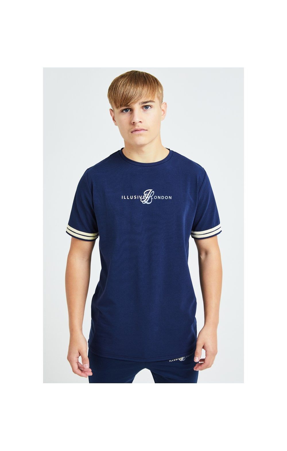 Illusive London Legacy Tee - Navy & Cream sold by Siksilk