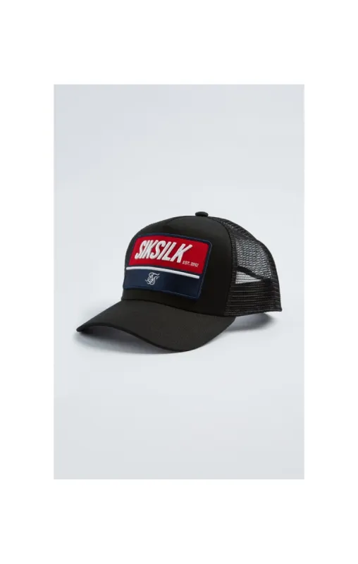 SikSilk Retro Patch Trucker - Black sold by Siksilk