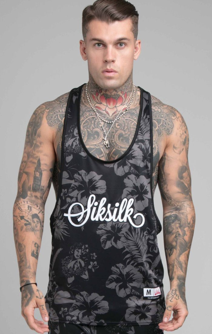 Black Retro Racer Vest sold by Siksilk