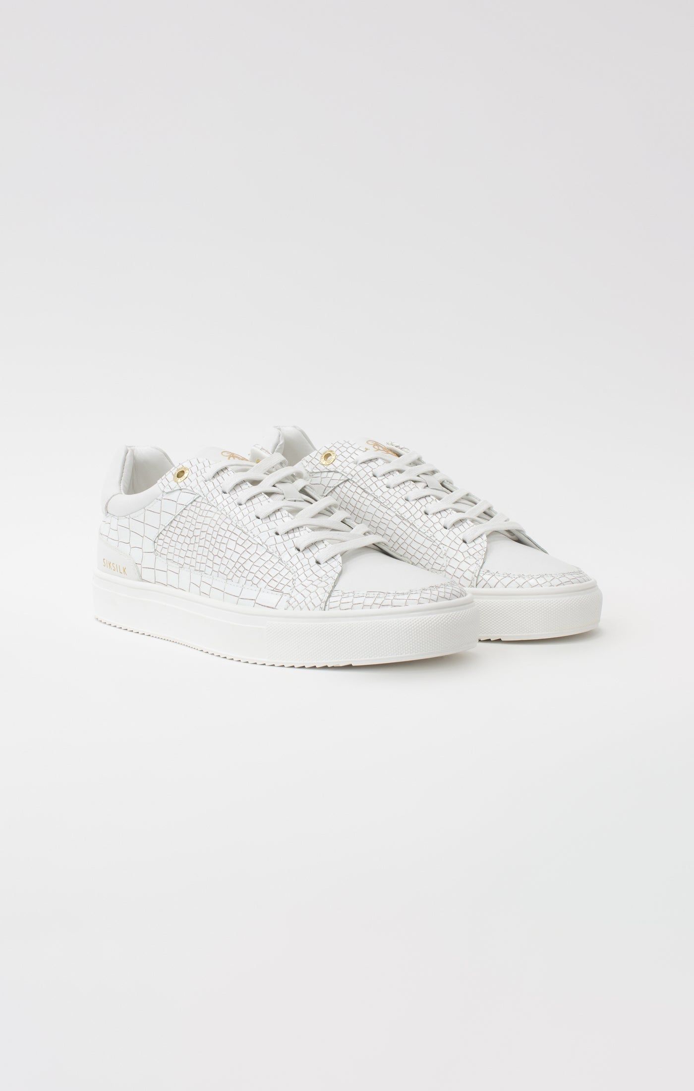 White Croc Effect Low-Top Trainer sold by Siksilk product image thumbnail 4