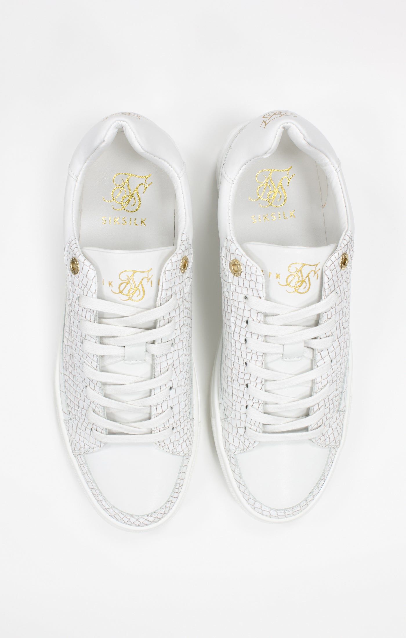 White Croc Effect Low-Top Trainer sold by Siksilk product image thumbnail 6