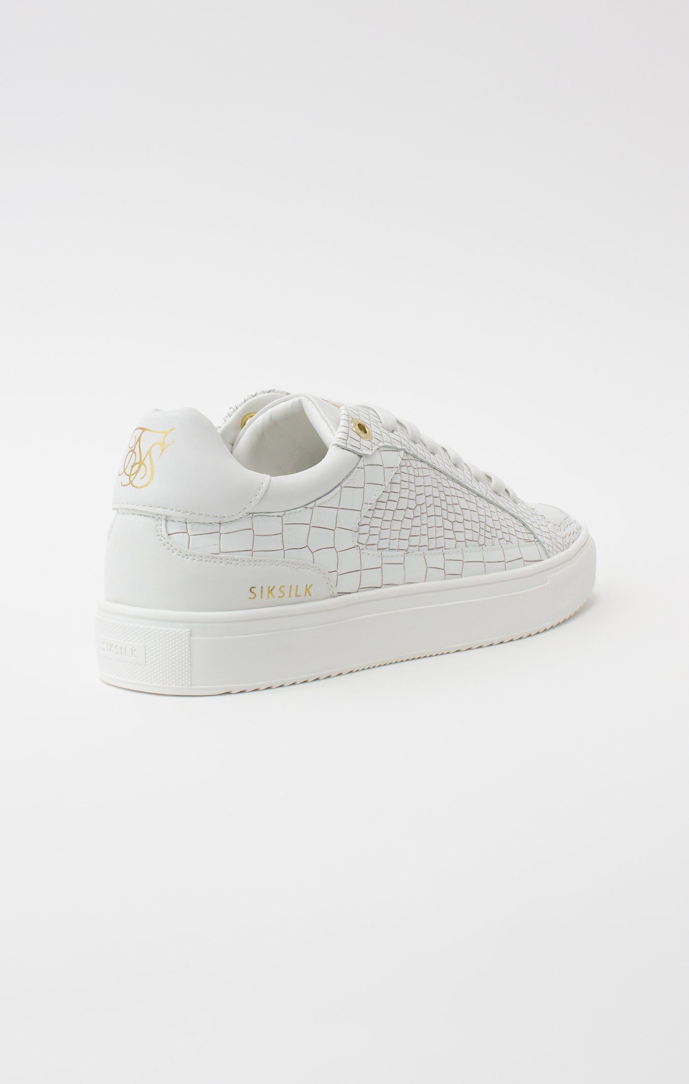 White Croc Effect Low-Top Trainer sold by Siksilk product image thumbnail 3