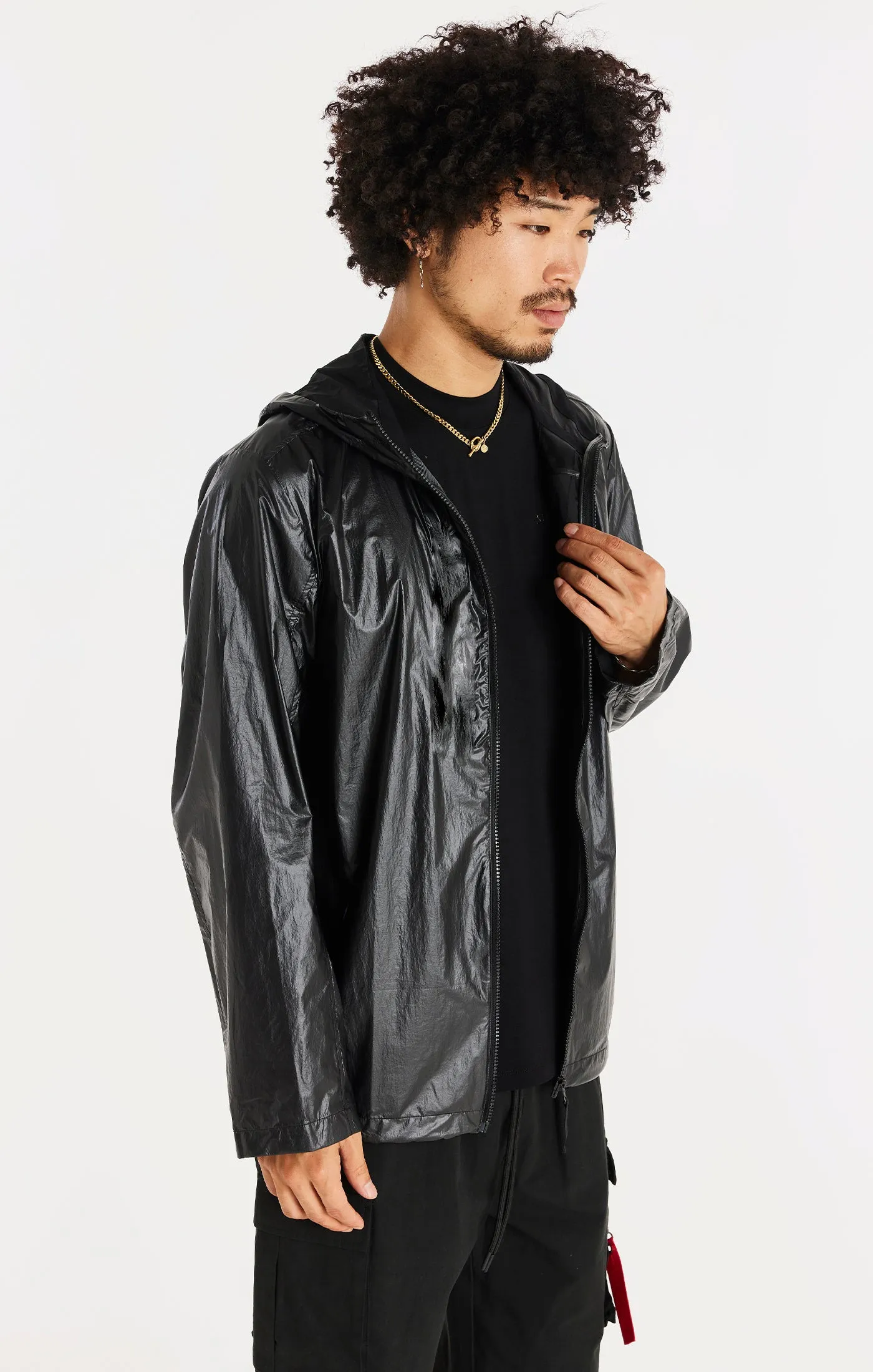 SikSilk Packaway Nylon Zip Through Jacket - Black sold by Siksilk product image thumbnail 2