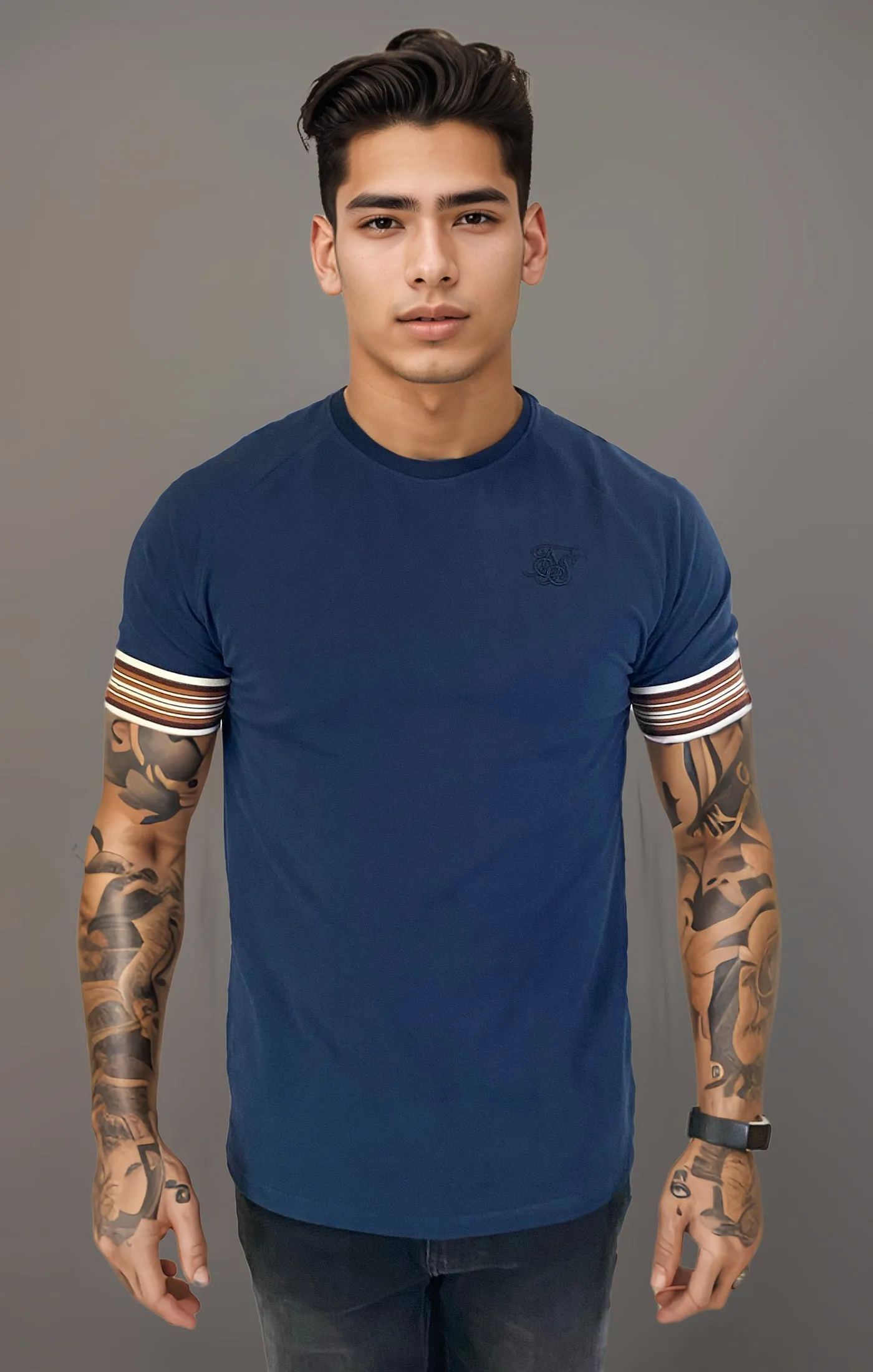 Navy Tech T-Shirt sold by Siksilk