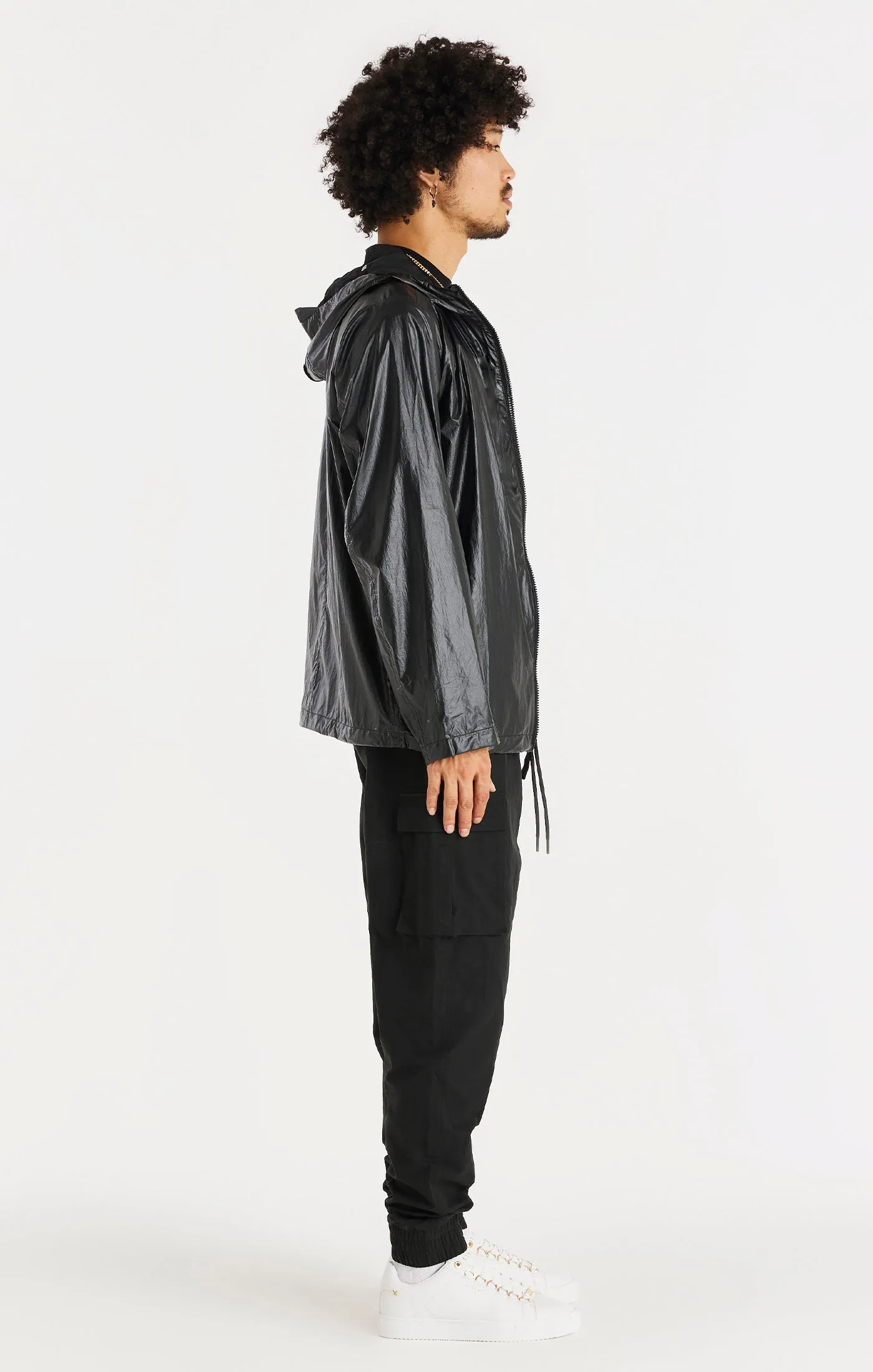 SikSilk Packaway Nylon Zip Through Jacket - Black sold by Siksilk product image thumbnail 4