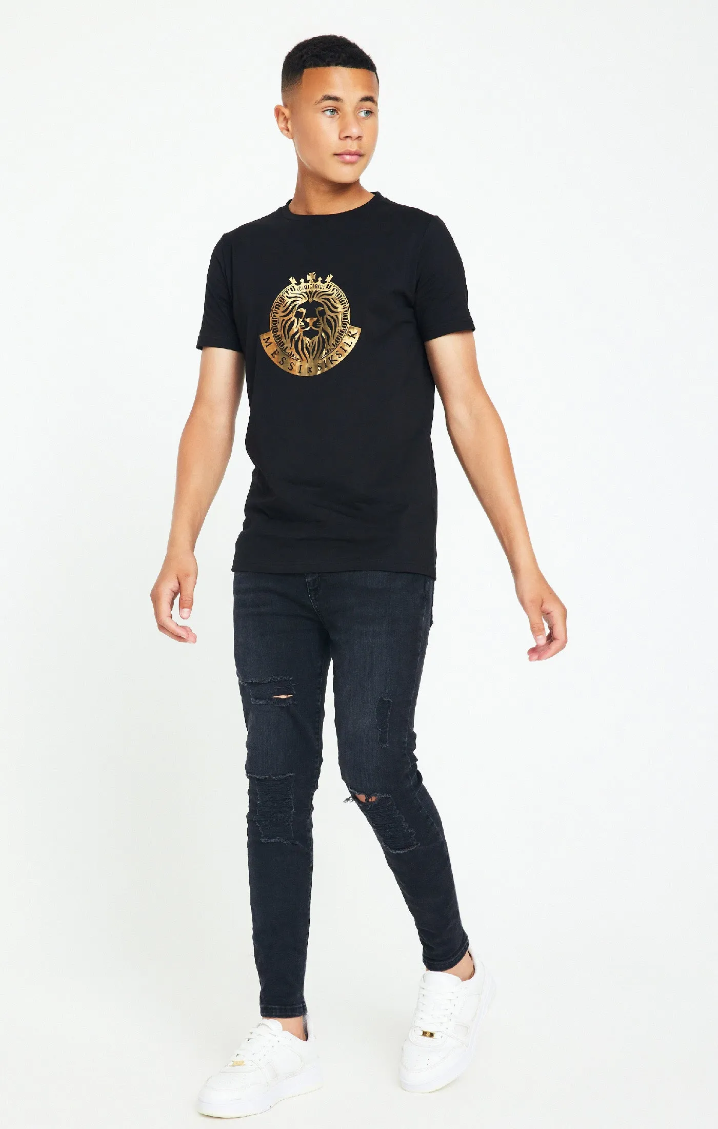 Boys Messi x SikSilk Black Graphic T-Shirt sold by Siksilk product image thumbnail 3