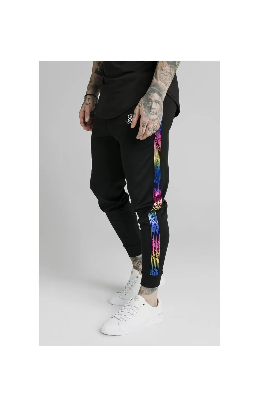 SikSilk Fitted Fade Runner Pants - Black sold by Siksilk