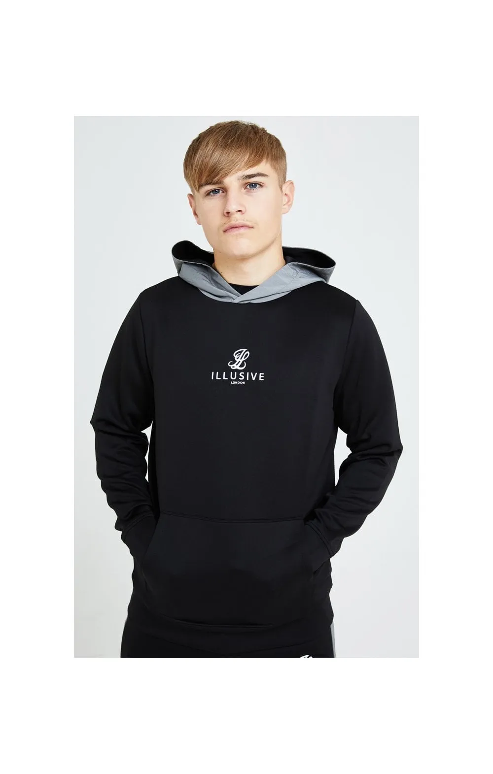 Illusive London Hybrid Overhead Hoodie - Black & Grey sold by Siksilk product image thumbnail 2