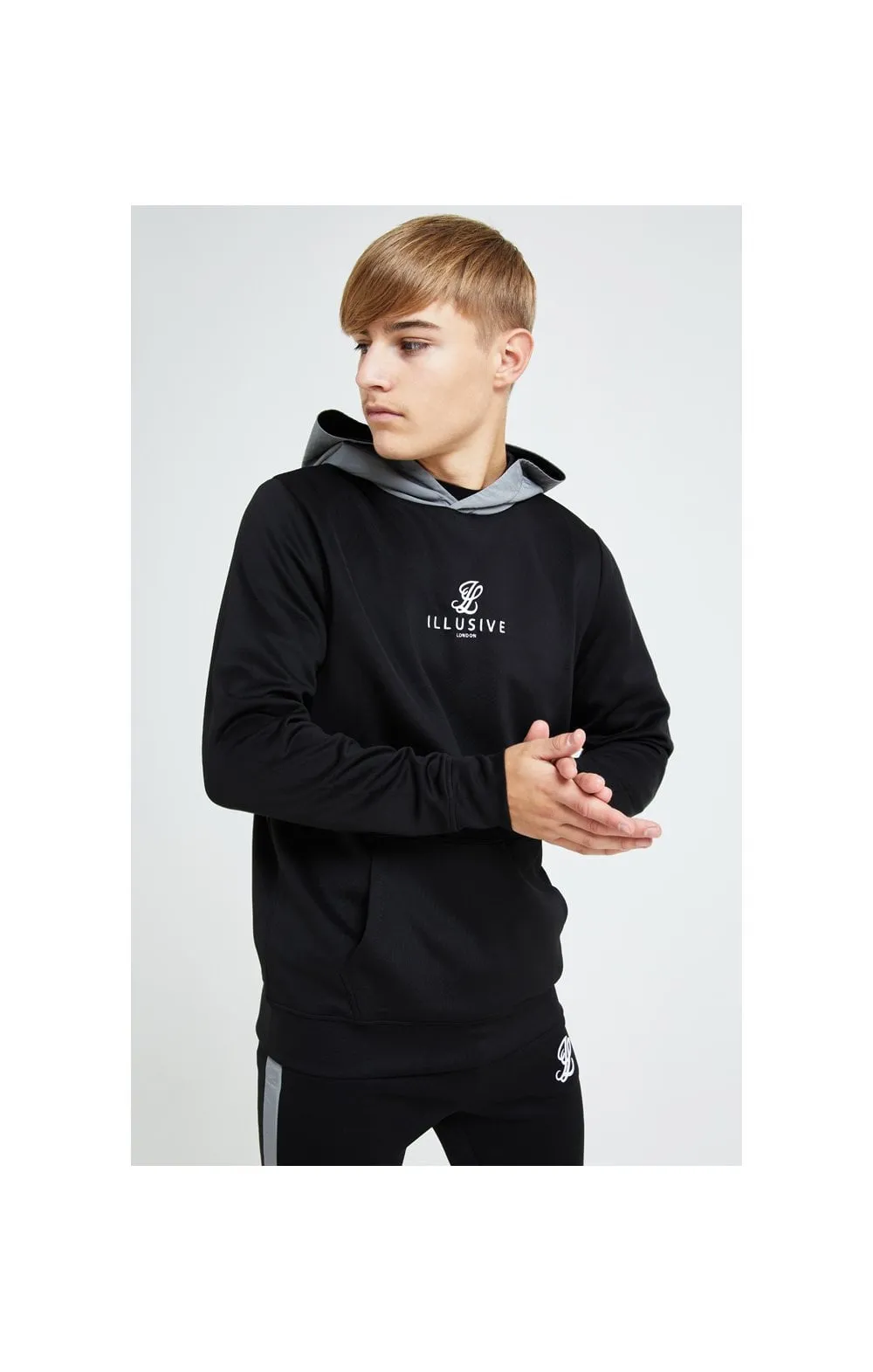 Illusive London Hybrid Overhead Hoodie - Black & Grey sold by Siksilk product image thumbnail 3