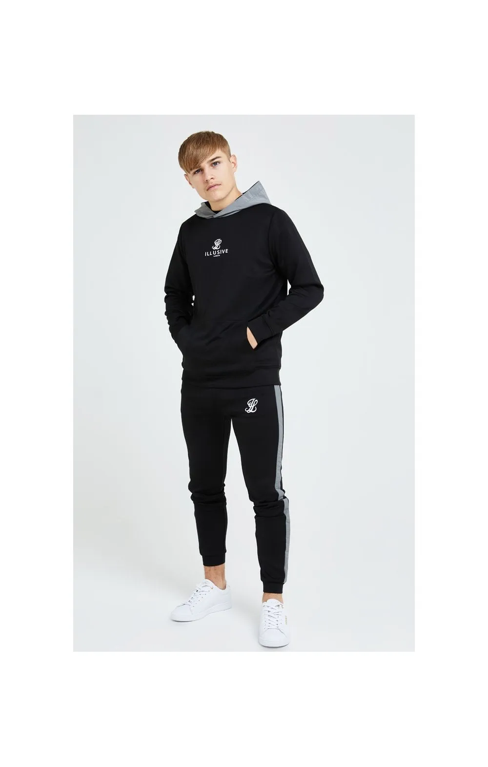 Illusive London Hybrid Overhead Hoodie - Black & Grey sold by Siksilk product image thumbnail 4
