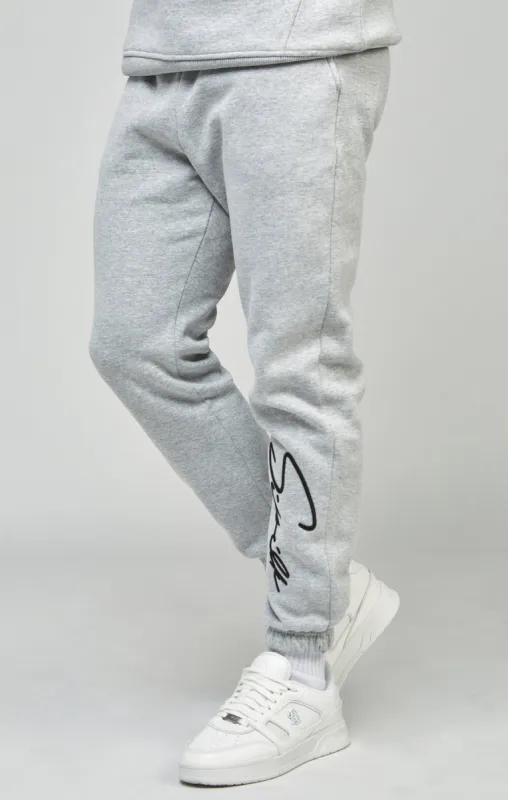 Grey Script Embroidery Jogger sold by Siksilk