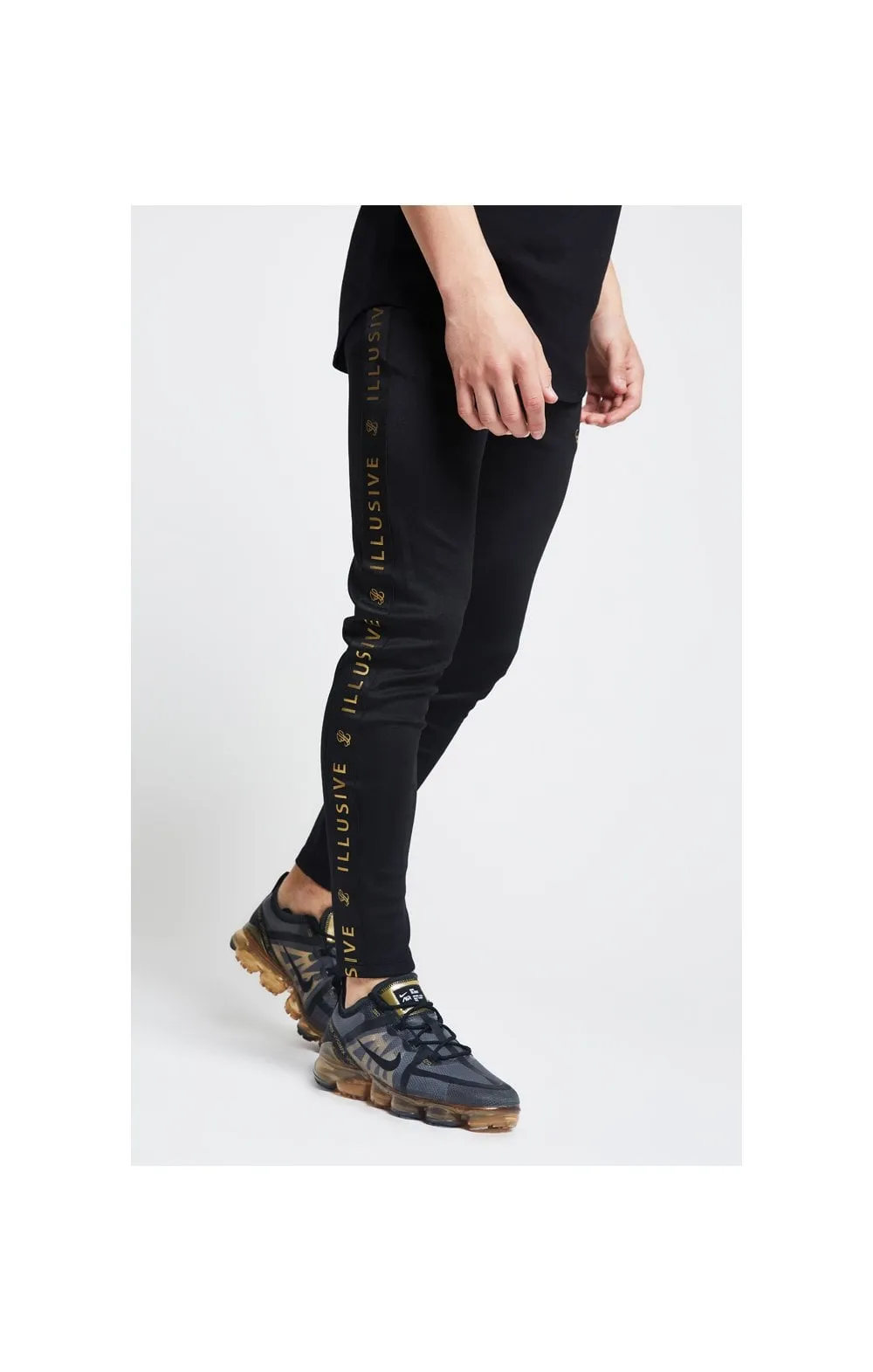 Illusive London Tape Joggers - Black sold by Siksilk product image thumbnail 3
