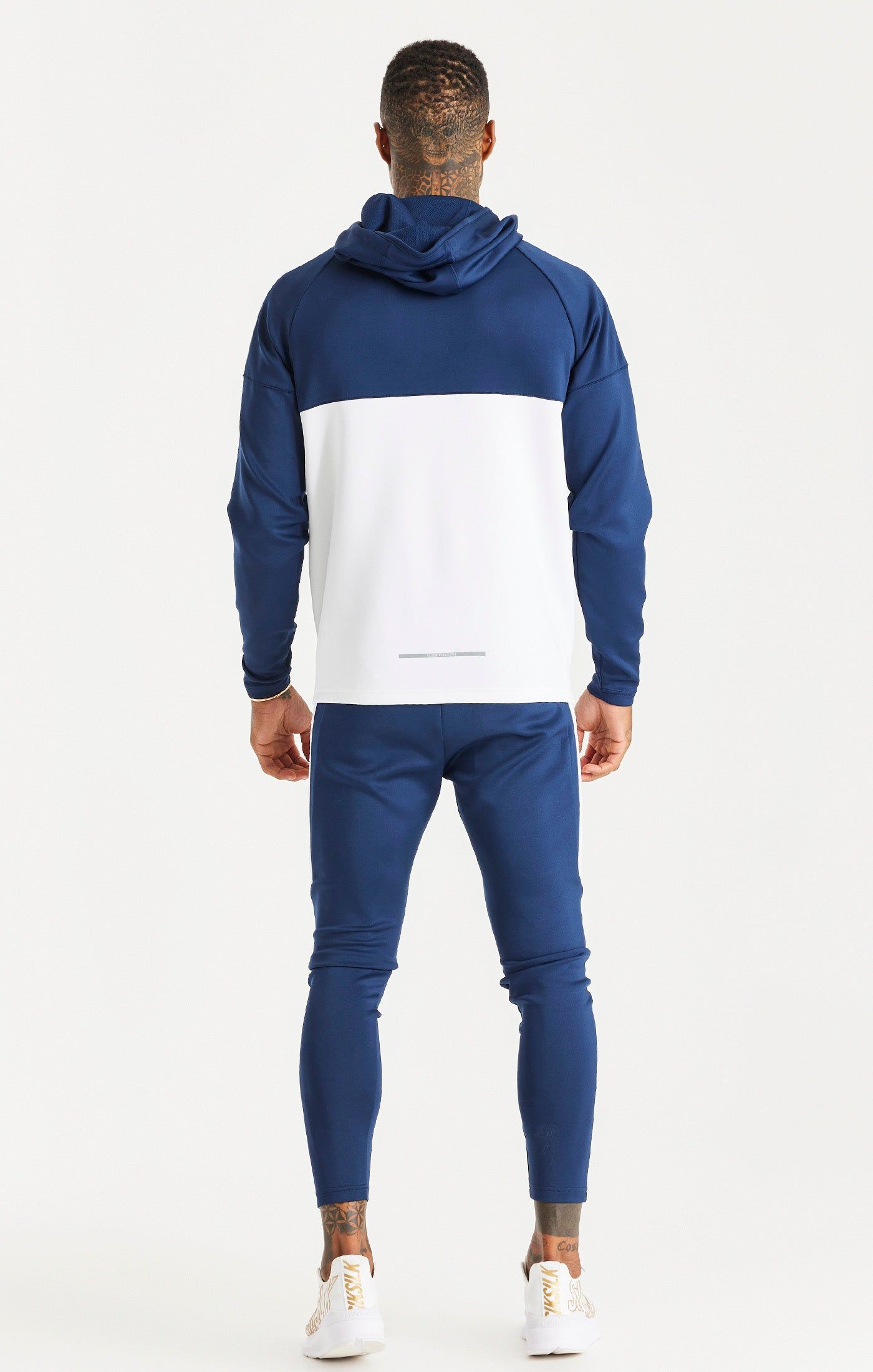 Navy Sports Tape Zip-Thru Hoodie sold by Siksilk product image thumbnail 7