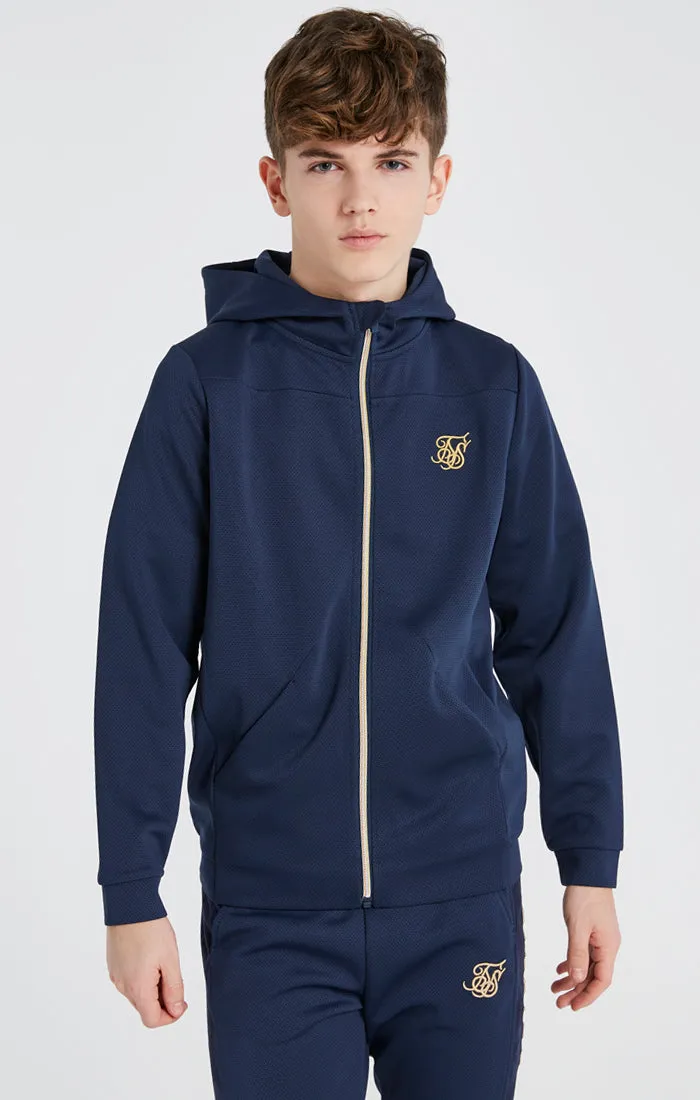 Boys Navy Mesh Zip Thru Hoodie sold by Siksilk product image thumbnail 2