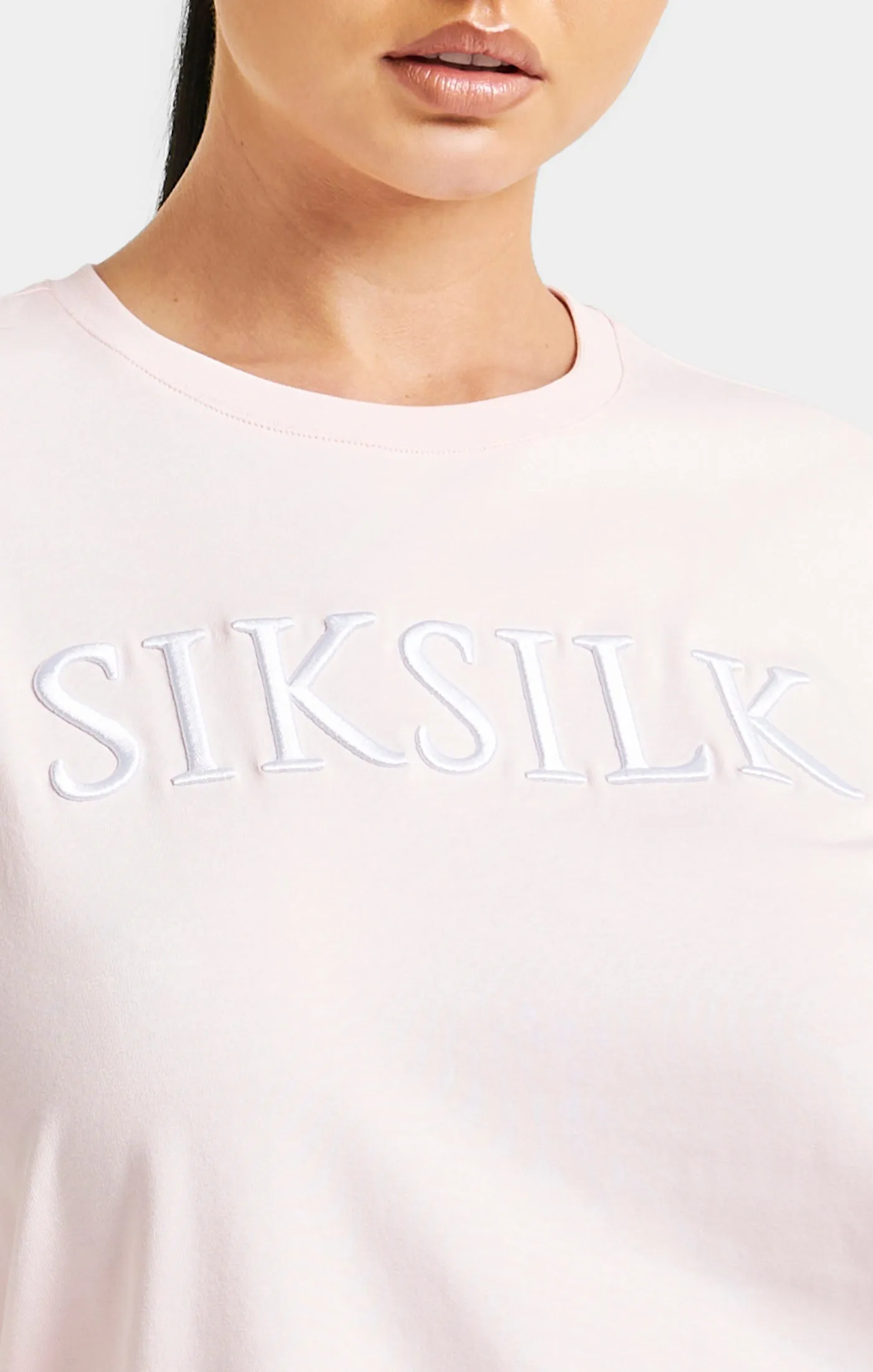 Pink Embroidered Boyfriend T-Shirt sold by Siksilk product image thumbnail 2