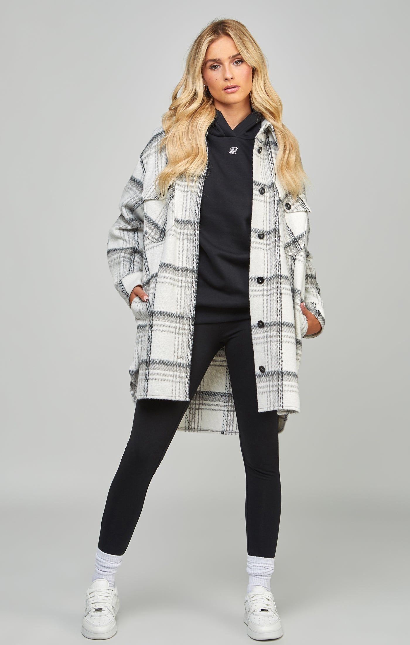 Black Checked Shacket sold by Siksilk product image thumbnail 4