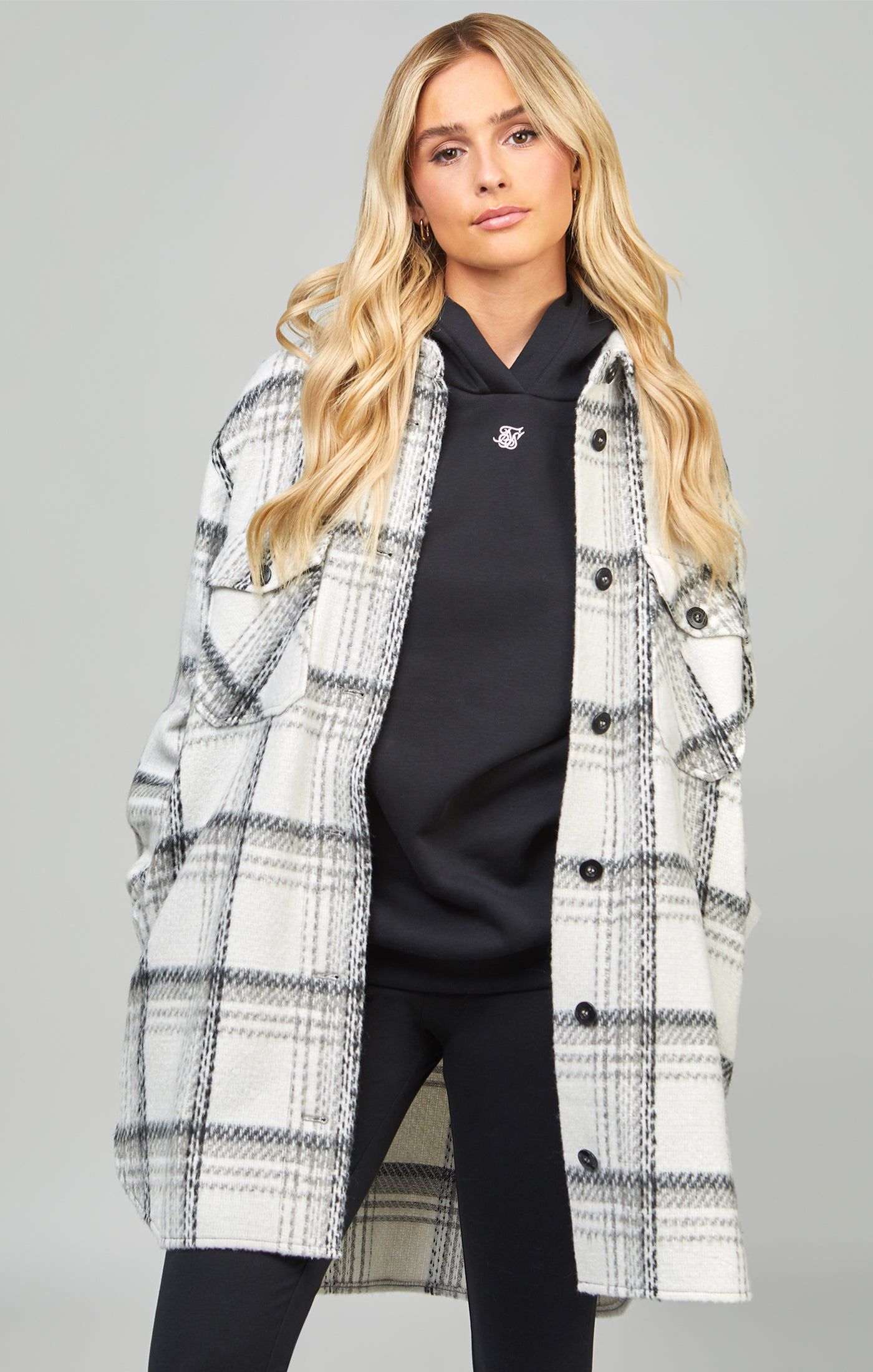 Black Checked Shacket sold by Siksilk product image thumbnail 6