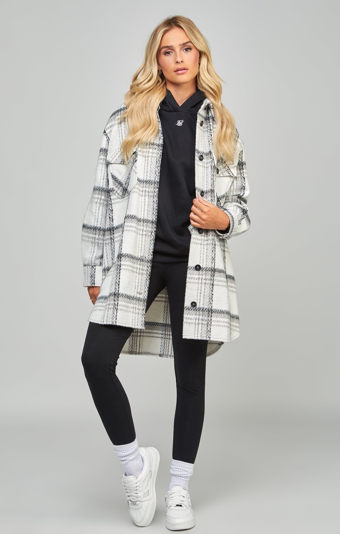 Black Checked Shacket sold by Siksilk product image thumbnail 3