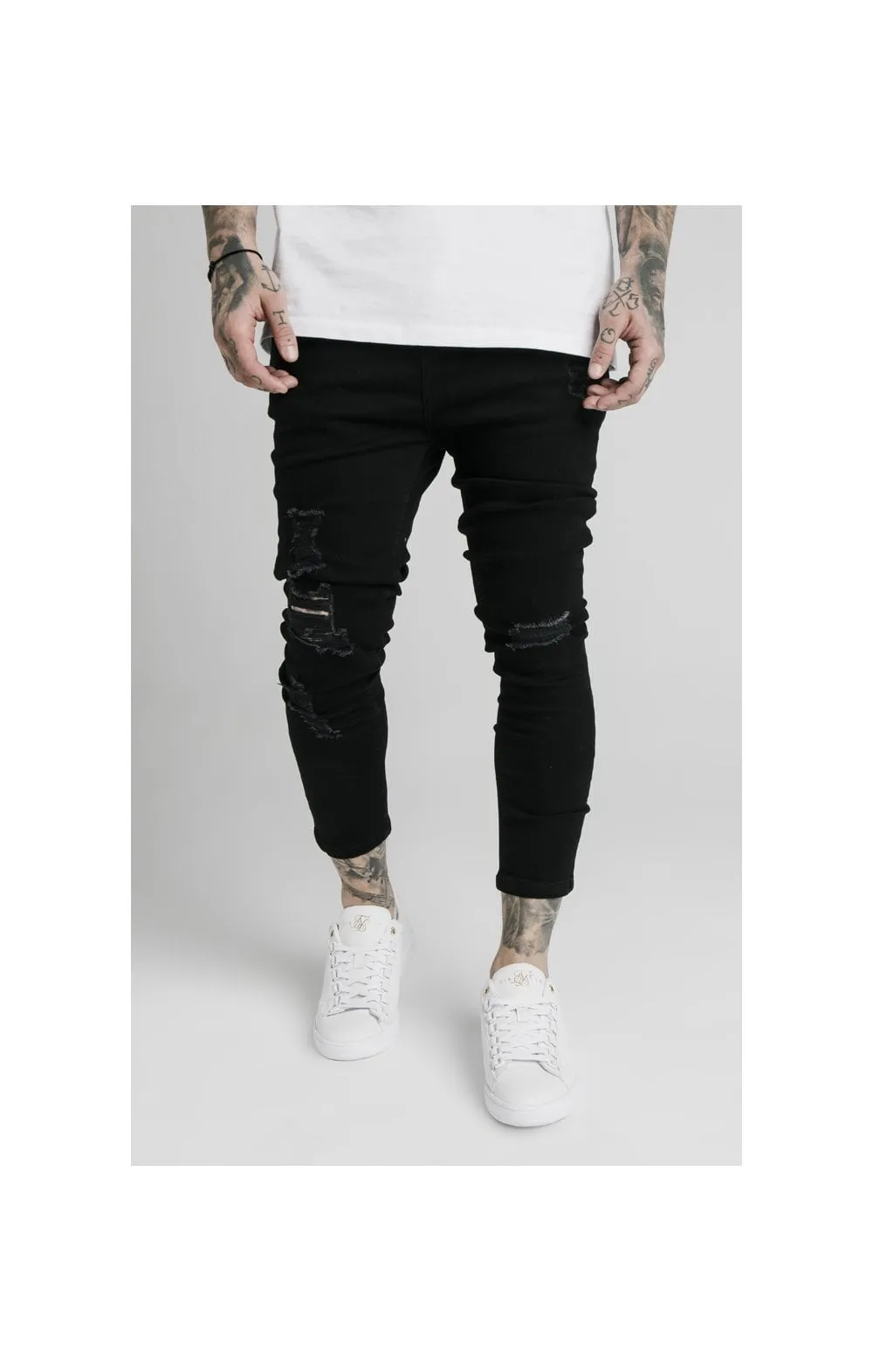 SikSilk Ultra Drop Crotch Jeans - Black sold by Siksilk