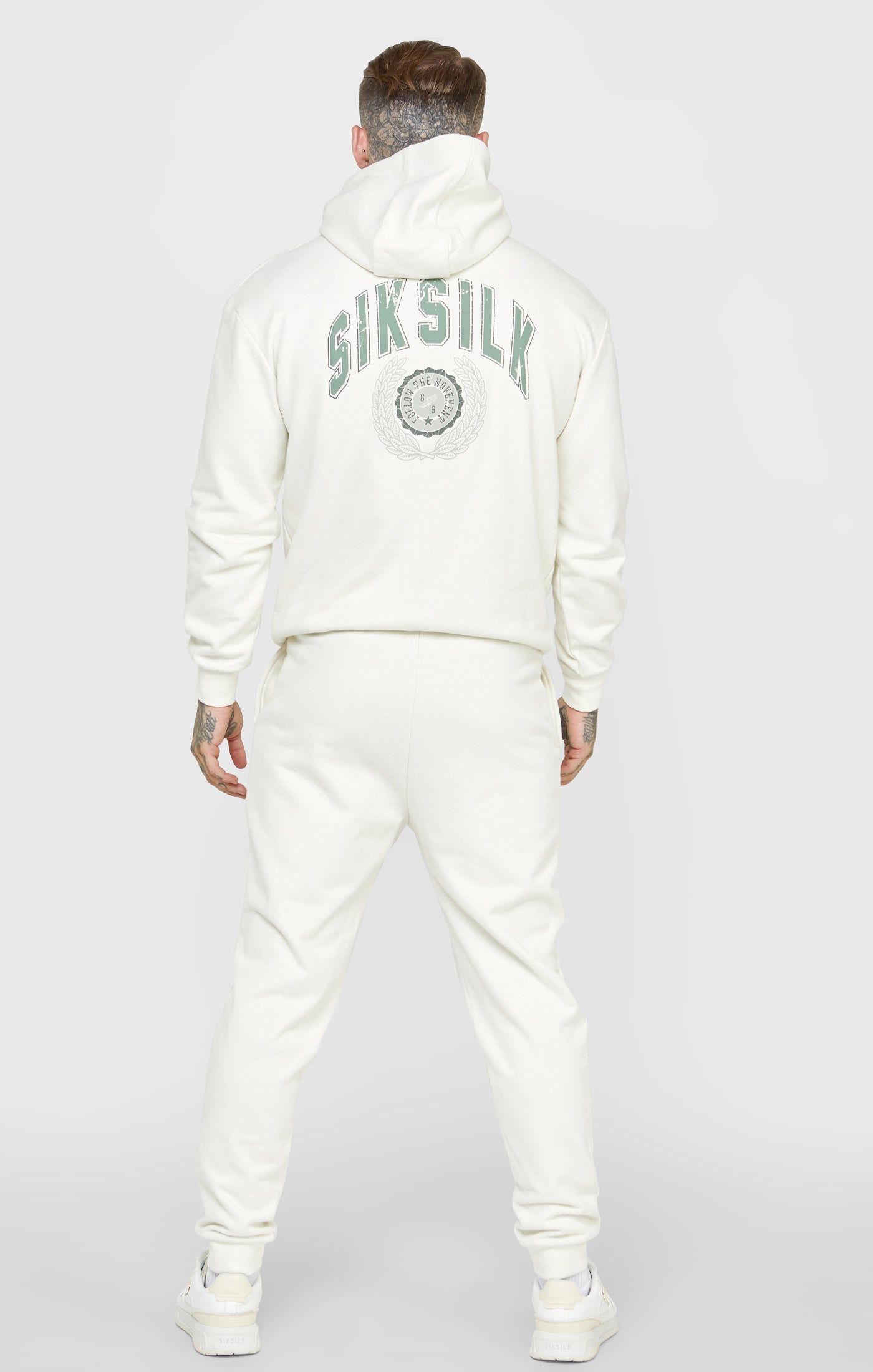 Ecru Varsity Hoodie sold by Siksilk product image thumbnail 5