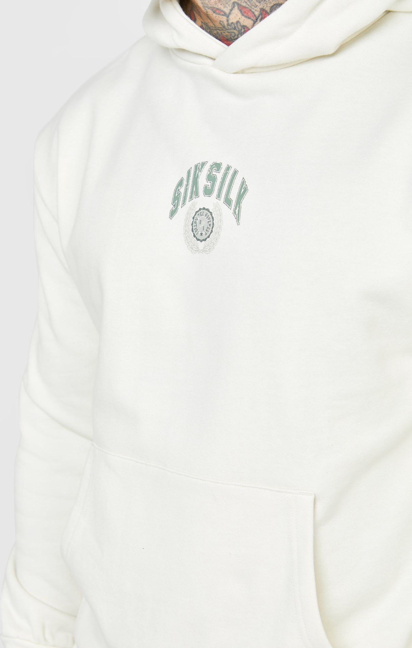 Ecru Varsity Hoodie sold by Siksilk product image thumbnail 2