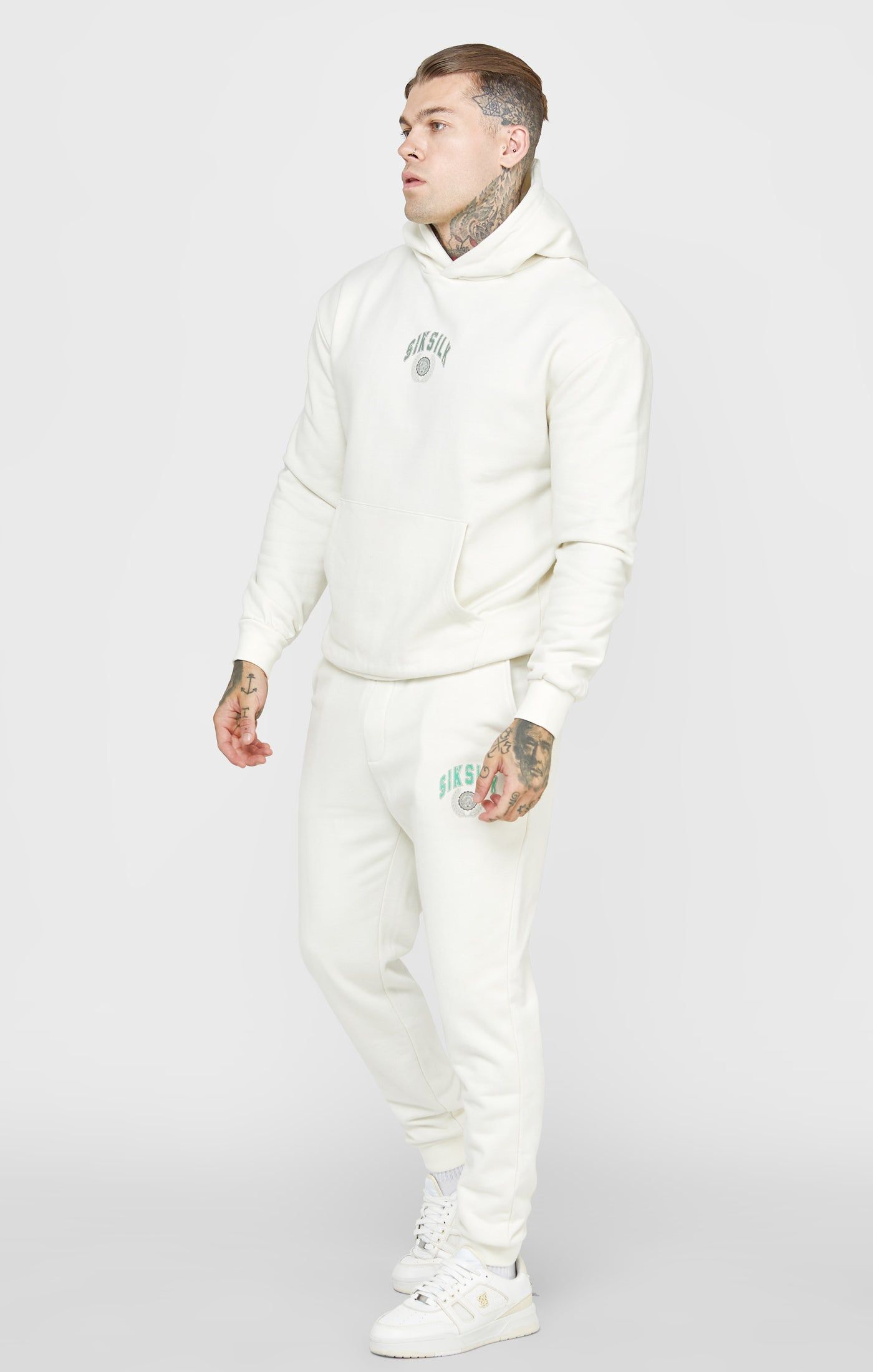 Ecru Varsity Hoodie sold by Siksilk product image thumbnail 3