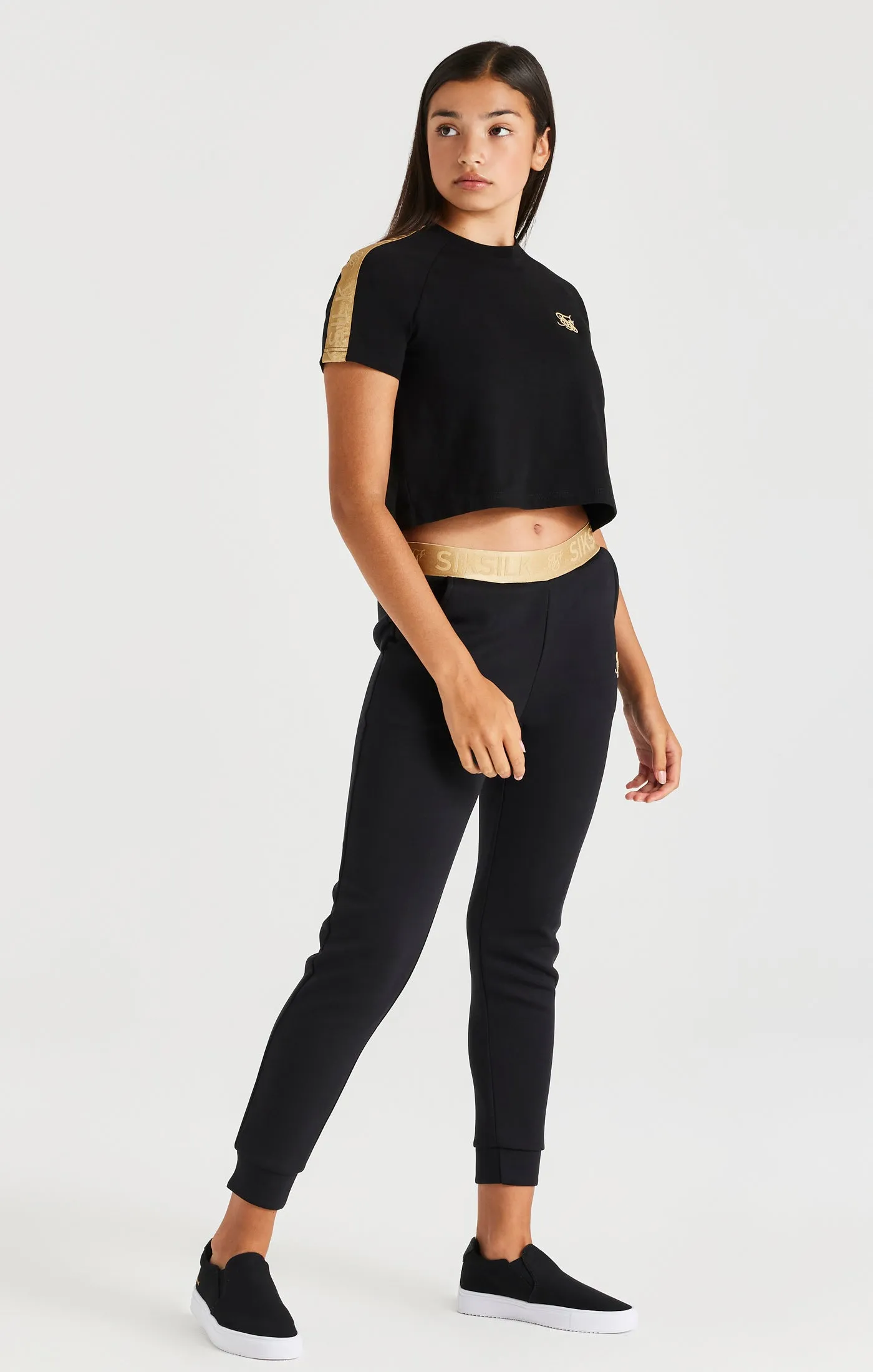 SikSilk Metallic Taped Raglan Tee - Black sold by Siksilk product image thumbnail 4