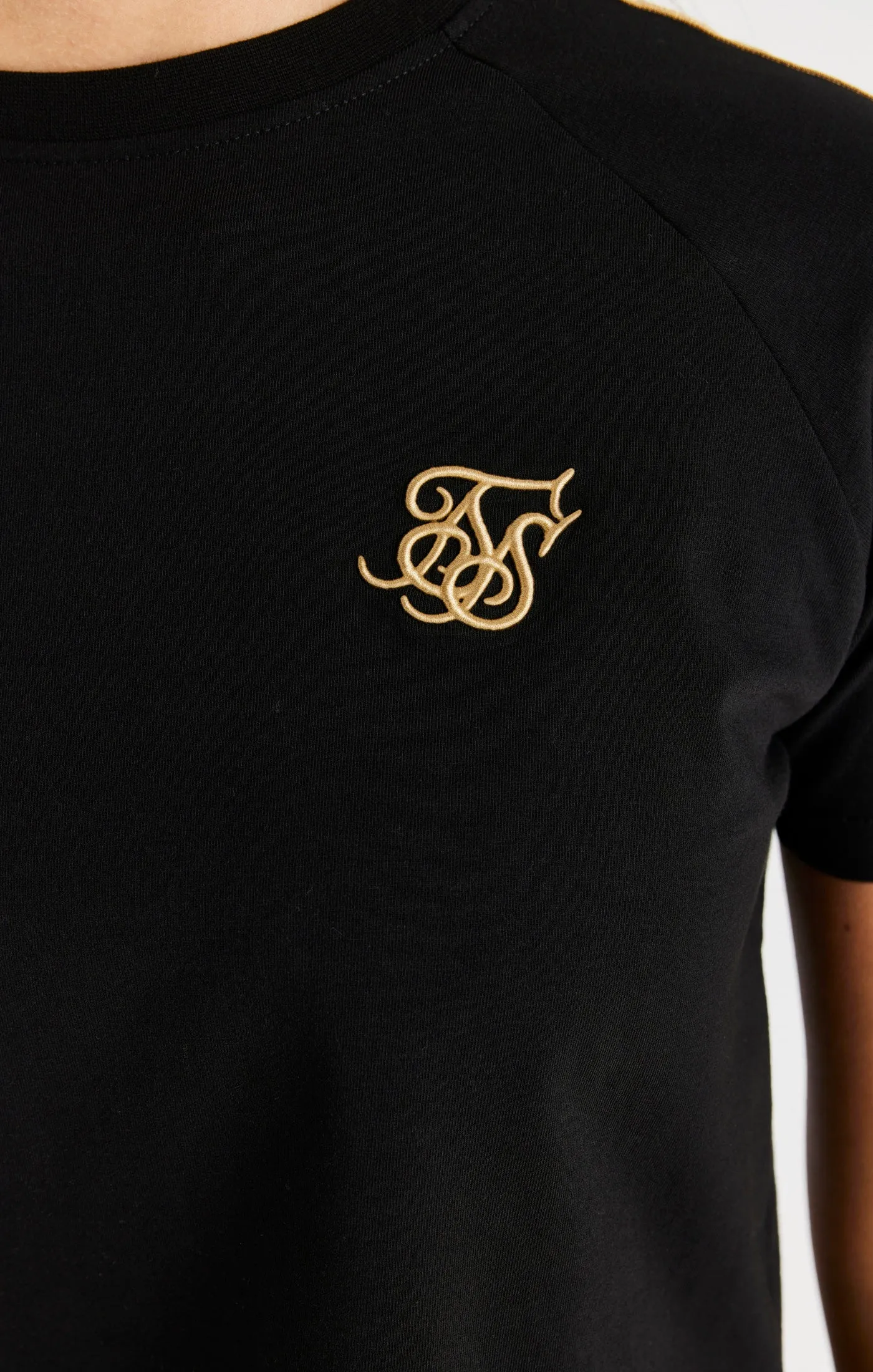 SikSilk Metallic Taped Raglan Tee - Black sold by Siksilk product image thumbnail 2