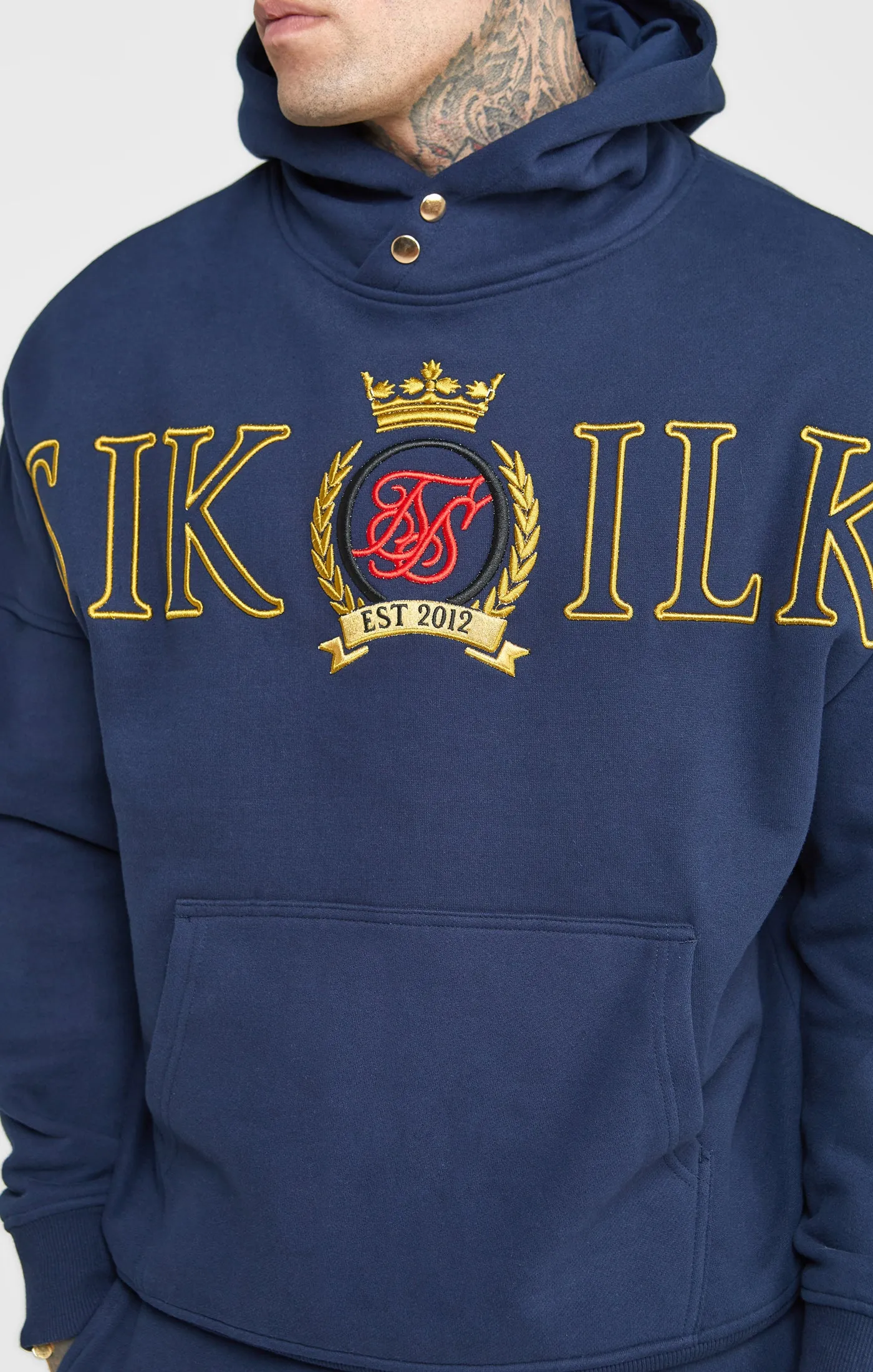 Navy Oversized Embroidery Hoodie sold by Siksilk product image thumbnail 2