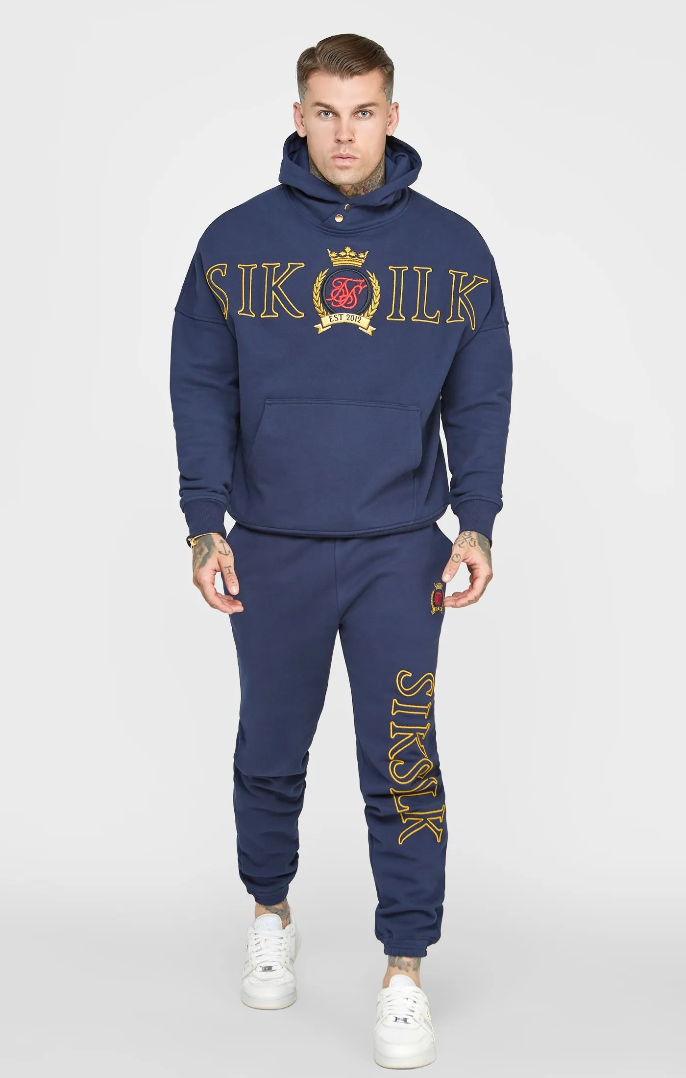 Navy Oversized Embroidery Hoodie sold by Siksilk product image thumbnail 3