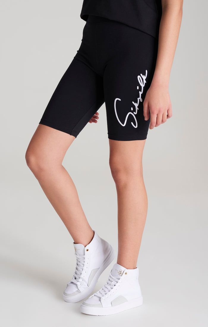 Girls Black Signature Cycle Short sold by Siksilk