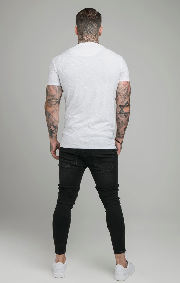 SikSilk Jacquard Print Interlock Gym Tee - White sold by Siksilk product image thumbnail 4