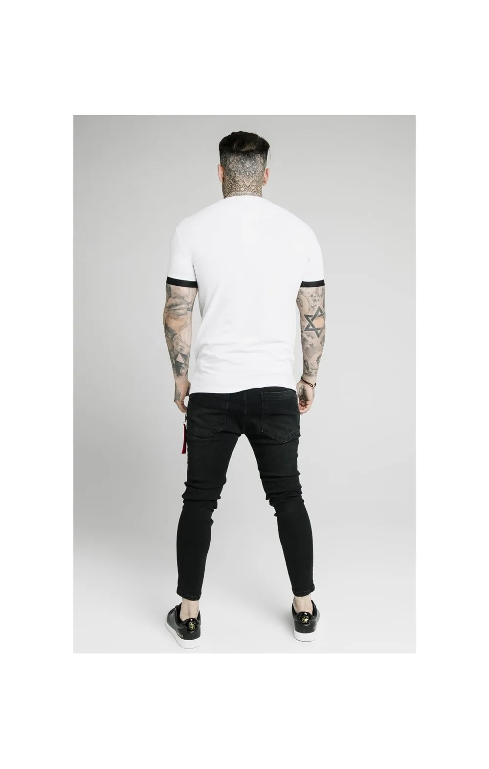 SikSilk Inset Elastic Cuff Gym Tee – White sold by Siksilk product image thumbnail 5