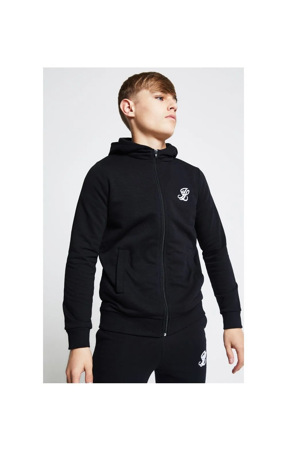 Boys Illusive Black Zip Thru Hoodie sold by Siksilk product image thumbnail 2