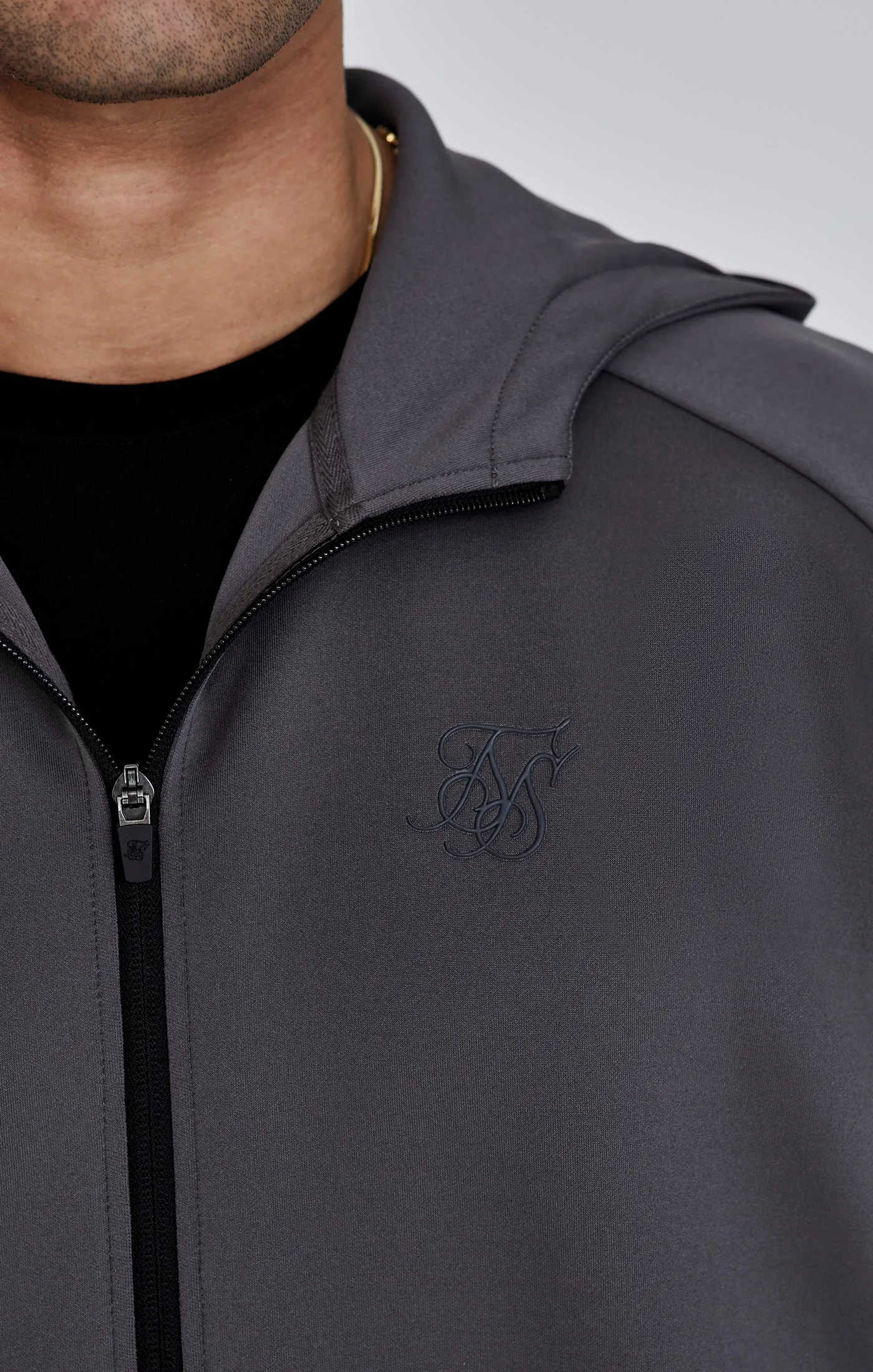 Grey Full Zip Hoodie sold by Siksilk product image thumbnail 3