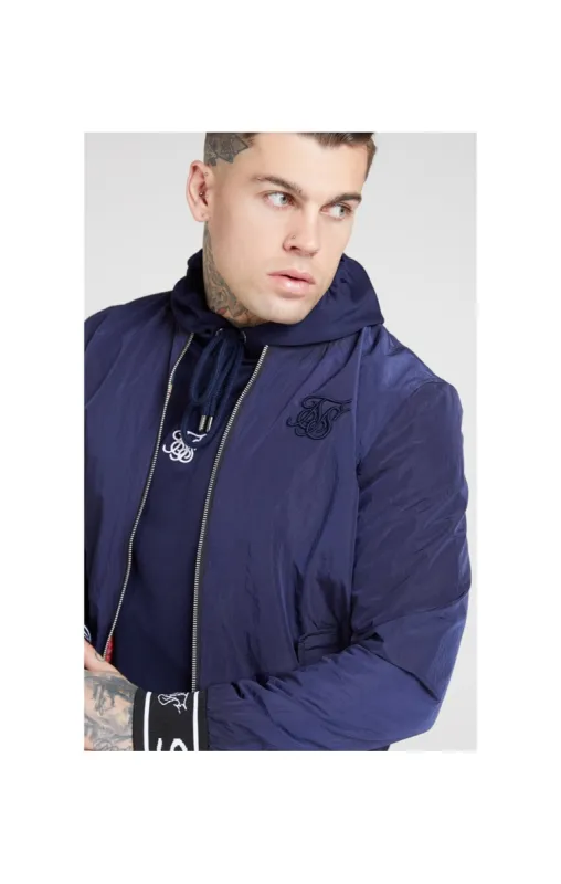 SikSilk Nylon Bomber Jacket – Navy sold by Siksilk