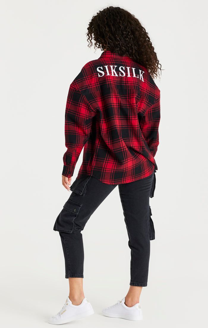 SikSilk Oversized Check Shirt - Red sold by Siksilk product image thumbnail 7